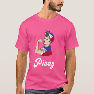 Pinay Filippijnse Meisje Trotse Filippijnse Vlag F T-shirt
