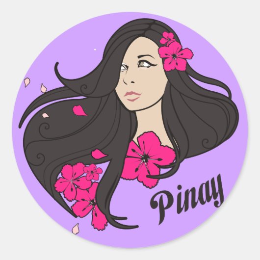 Pinay Ronde Sticker (Voorkant)