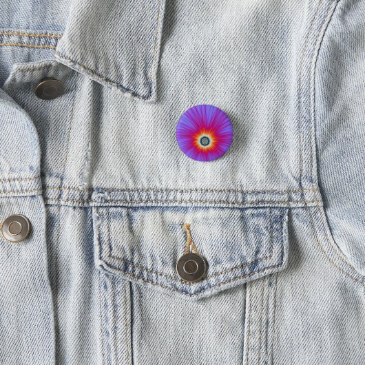Pinback Button Explosion in Yellow and Violet (In situ)