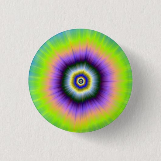 Pinback Button Explosion in Yellow and Violet (Voorkant)