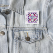 Pinback Button for Lupine and Laughter (In situ)