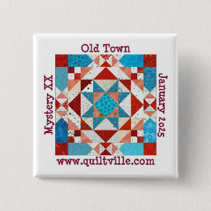 Pinback knop voor Old Town Mystery Vierkante Button 5,1 Cm