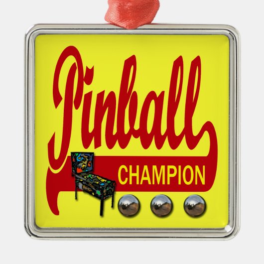 Pinball Champion Metalen Ornament (Voorkant)