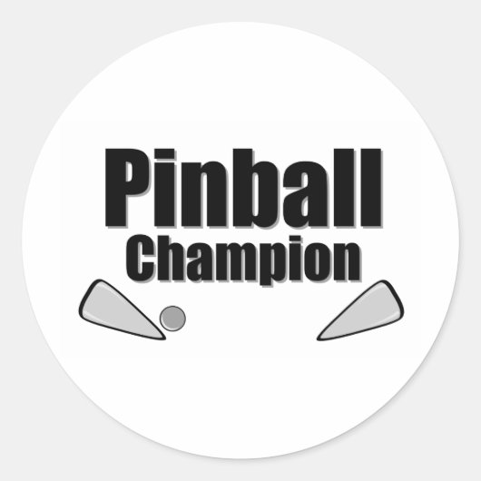 Pinball Champion Ronde Sticker (Voorkant)