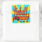 Pinball Champion Vierkante Sticker (Tas)