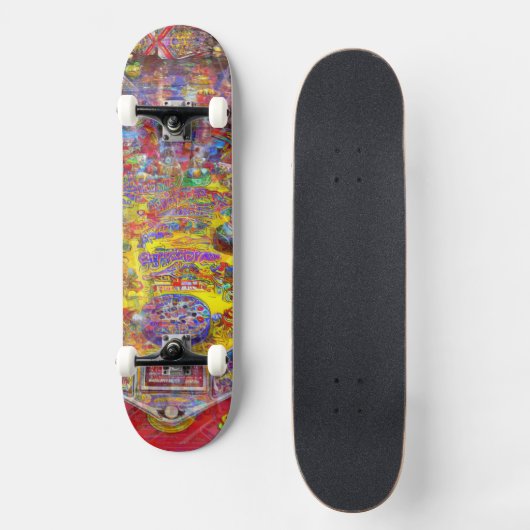 Pinball "Court Jester Yellow" Persoonlijk Skateboard (Voorkant)