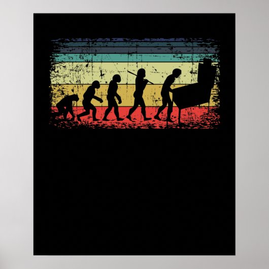Pinball Evolution Pinball Player Retro Poster (Voorkant)
