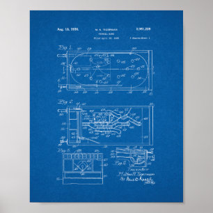 Pinball Game Patent - Blueprint Poster