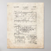 Pinball Game Patent - Oude look Poster (Voorkant)