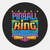 Pinball King Arcade Game Player Ronde Sticker (Voorkant)