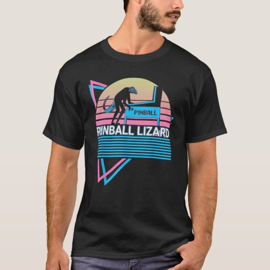 Pinball Lizard Pinball Machine Retro T-shirt (Voorkant)