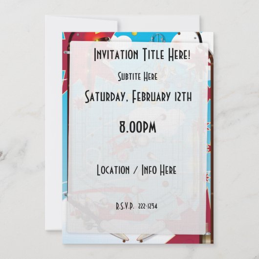 Pinball-machine Kaart (Achterkant)