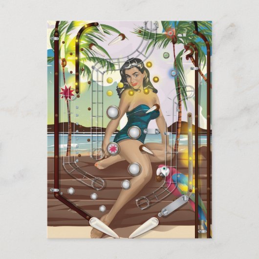  Pinball Machine-spel Briefkaart (Voorkant)