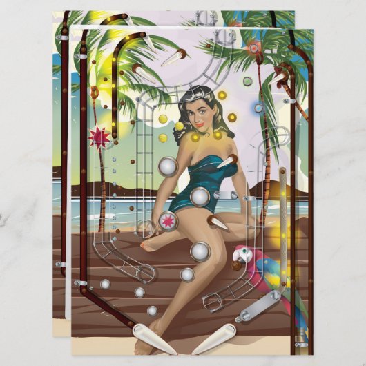 Pinball Machine-spel Kaart (Voorkant / Achterkant)