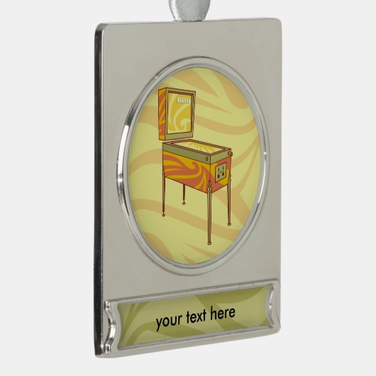 Pinball-machine Verzilverd Banner Ornament (Rechts)