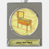 Pinball-machine Verzilverd Banner Ornament (Voorkant)