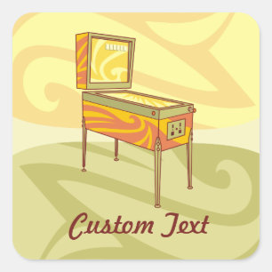 Pinball machine vierkante sticker