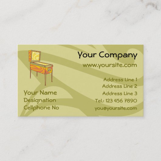 Pinball-machine Visitekaartje (Voorkant)