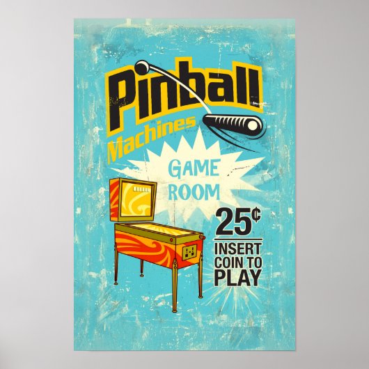 Pinball Machines Game Room Poster #11 (Voorkant)