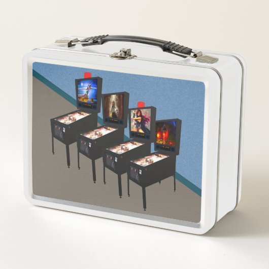 Pinball Machines & Initialen Terug Metal Lunchbox (Voorkant)