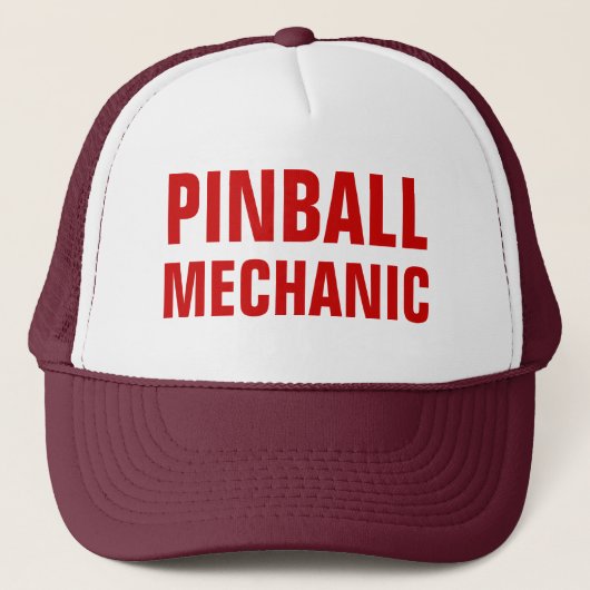 Pinball Mechanic Trucker Hat Trucker Pet (Voorkant)