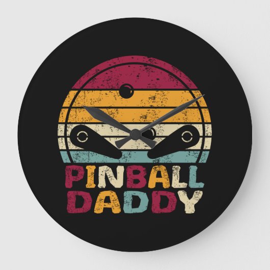 Pinball Papa  Retro Style voor papa Grote Klok (Voorkant)