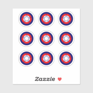 Pinball Rood/Wit/Blauw "Star" Ronde Doel Sticker