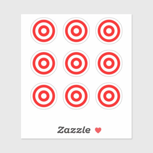 Pinball Rood/Wit Bullseye Rond Doel Sticker (Vel)