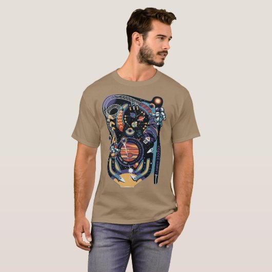 Pinball Space Machine by Tobe Fonseca T-shirt (Voorkant volledig)