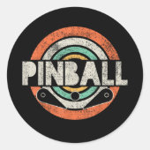 Pinball spel Vintage Ronde Sticker (Voorkant)