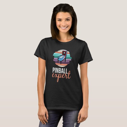 Pinball Speler Pinball Machine Spelen Pin T-shirt (Voorkant volledig)