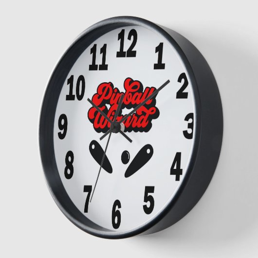 Pinball Speler Wandklok met Houten Lijst #8 (Hoek)