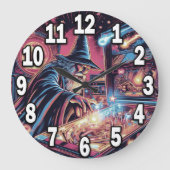 Pinball Tovenaar Speler Acryl Ronde Wandklok #2 (Voorkant)