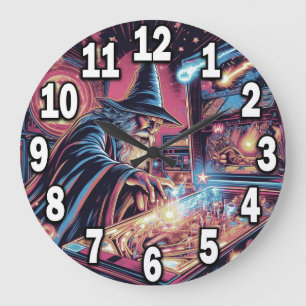 Pinball Tovenaar Speler Acryl Ronde Wandklok #2