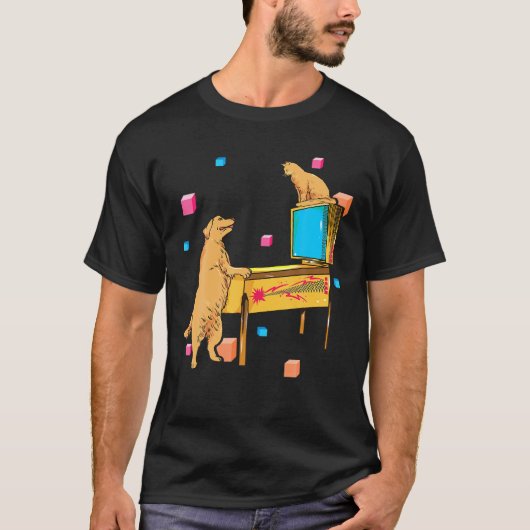 Pinball Wizard Dog Cat Pplay Pinball Machine Shi T-shirt (Voorkant)