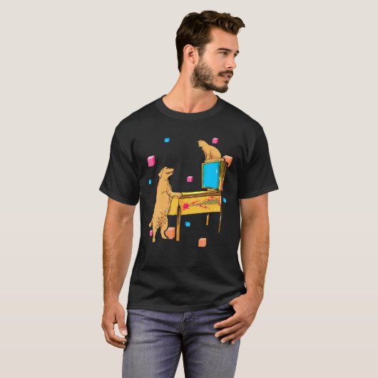 Pinball Wizard Dog Cat Pplay Pinball Machine Shi T-shirt (Voorkant volledig)