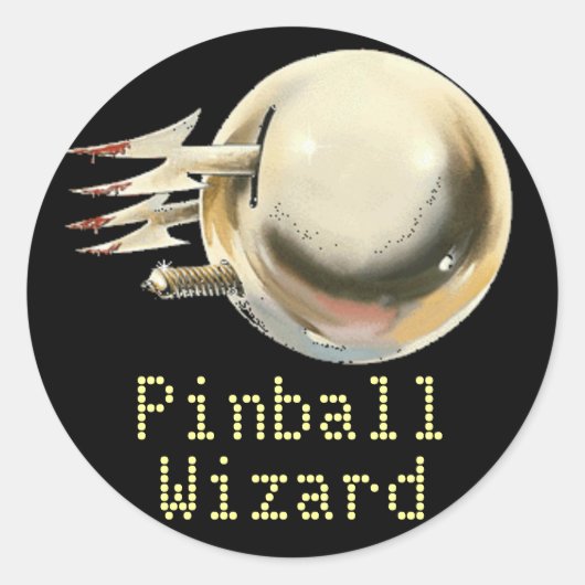 Pinball Wizard Ronde Sticker (Voorkant)