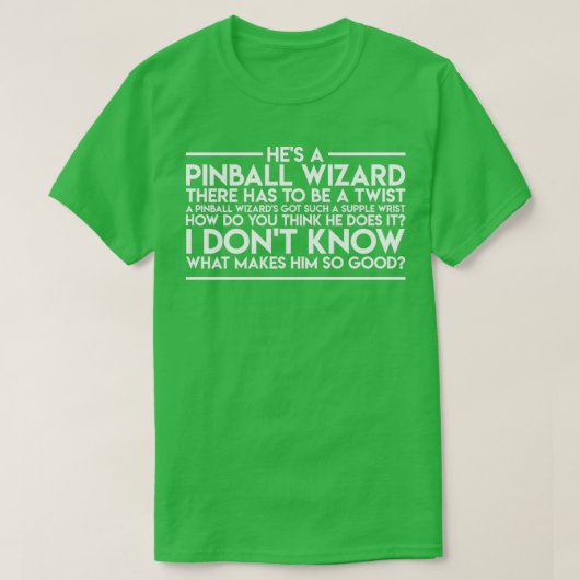 Pinball Wizard wit T-shirt (Design voorkant)