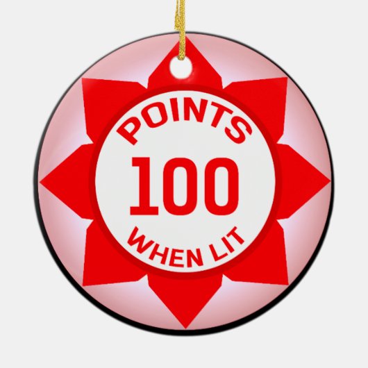 Pinbalmachine 10 punten bij uitstek keramisch ornament (Achterkant)