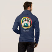 PINBOY's Mannen witte letter Full Zip Hoodie (Achterkant volledig)
