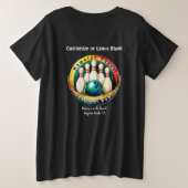 PINBOY's Vrouwen Witte Letter Plus Grootte T-shirt (Design achterkant)