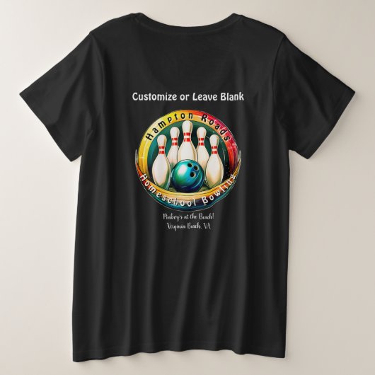 PINBOY's Vrouwen Witte Letter Plus Grootte T-shirt (Design achterkant)