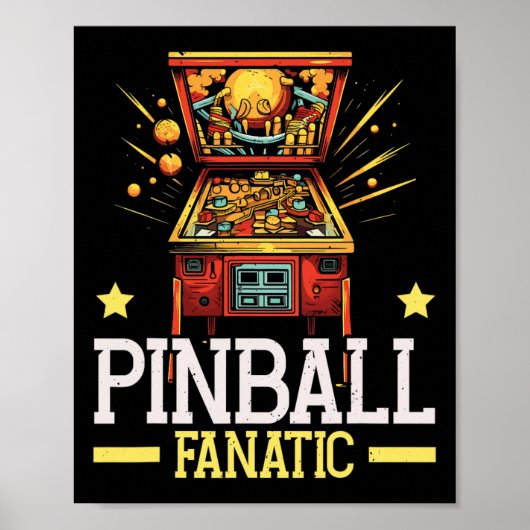 Pinbyll Machine Arcade Game Gamer Clic Video Game  Poster (Voorkant)