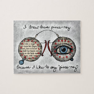 Pince-Nez Jigzaag Puzzle Legpuzzel