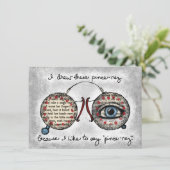 Pince-Nez Wenskaart Kaart (Staand voorkant)