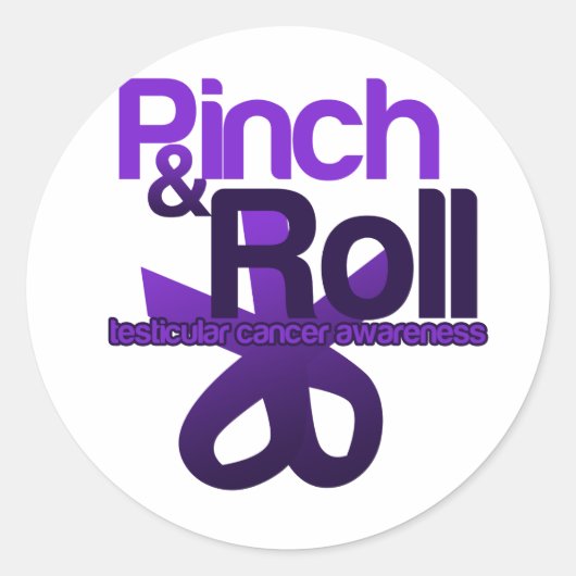 Pinch and Roll voor Testiculaire Kanker Awareness Ronde Sticker (Voorkant)