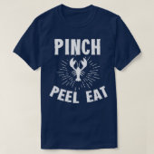 Pinch Funny Pinch Peel Eat mannen en vrouwen T-shirt (Design voorkant)