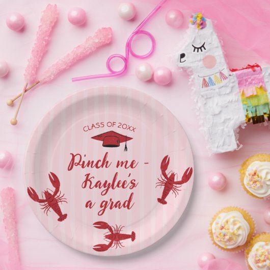 Pinch Me Crawfish Class of 2025 Afstudeerfeest Papieren Bordje (Feest)