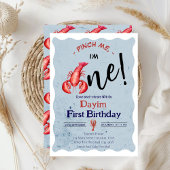 Pinch Me, I'm One Lobster Boy 1st Birthday Kaart
