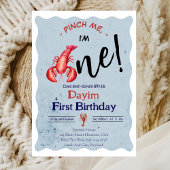 Pinch Me, I'm One Lobster Boy 1st Birthday Kaart